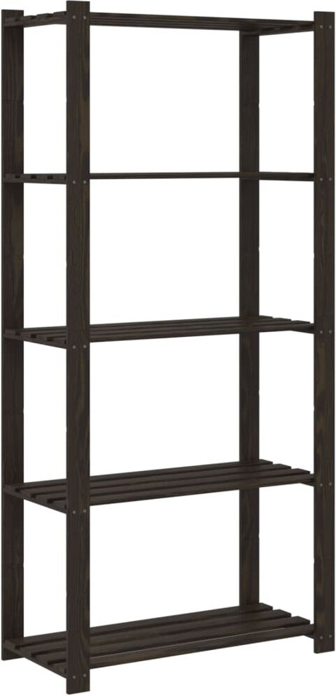 vidaXL Support de rangement à 5 niveaux noir 80x38x170 cm bois pin