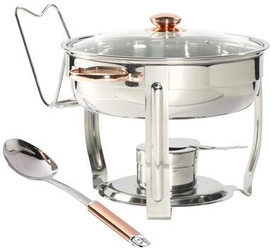 Celebrations by Denmark 8PC 4Qt Stainless Steel Round Chafing Dish