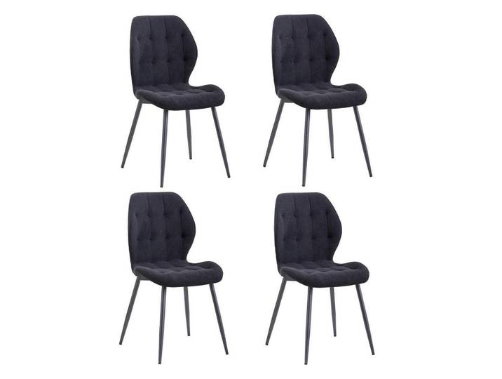 Esszimmerstuhl 4er-Set Nordischer Stil Schwarz, 43x86x46 cm, Esszimmer, Stühle