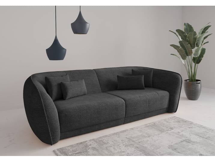 Big-Sofa, Polyester, Anthrazit, 290×121×86 cm, 4-Sitzer, Sit & More