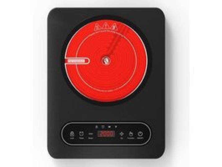 Plaque de cuisson vitrocéramique - LEHRING - 2000W - 10 niveaux de puissance - Minuterie intégrée