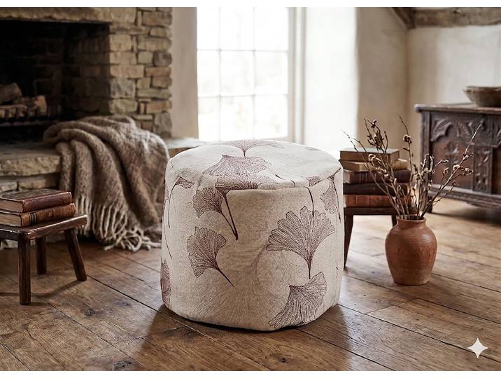 Pouf Ginkgo 40 x 43 x 40cm Beige