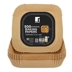 Masterpro - Set mit 500 Einwegformen für Heißluftfritteusen 17 x 17 x 4,5 cm, für 3–5 L, bis 230 °C