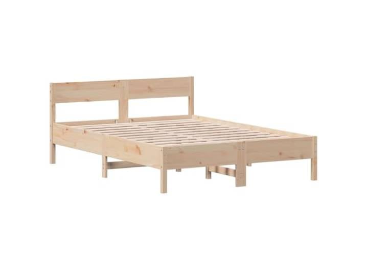 KTHLBRH Bett aus massivem Kiefernholz, 120 x 190 cm Lattenrost aus Sperrholz, Kopfteil inklusive, stabile Struktur, für Schlafzimmer