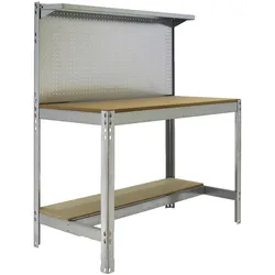SimonRack Werkbank für Werkstatt, 1510x610 mm, Lochwand, Tragfähigkeit 600 kg, Verzinkt - BT-3