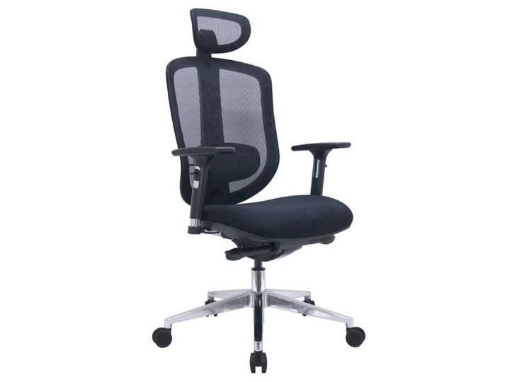 Fauteuil de bureau waytex avec hauteur du dossier automatique translation d'assise Accoudoirs 3D et pied Aluminium