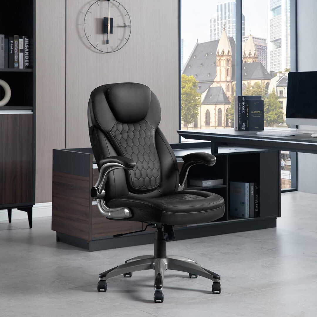 Dakota Fields Brennden Executive Chair with Headrest Black 67.5cm W X 67.5cm D
