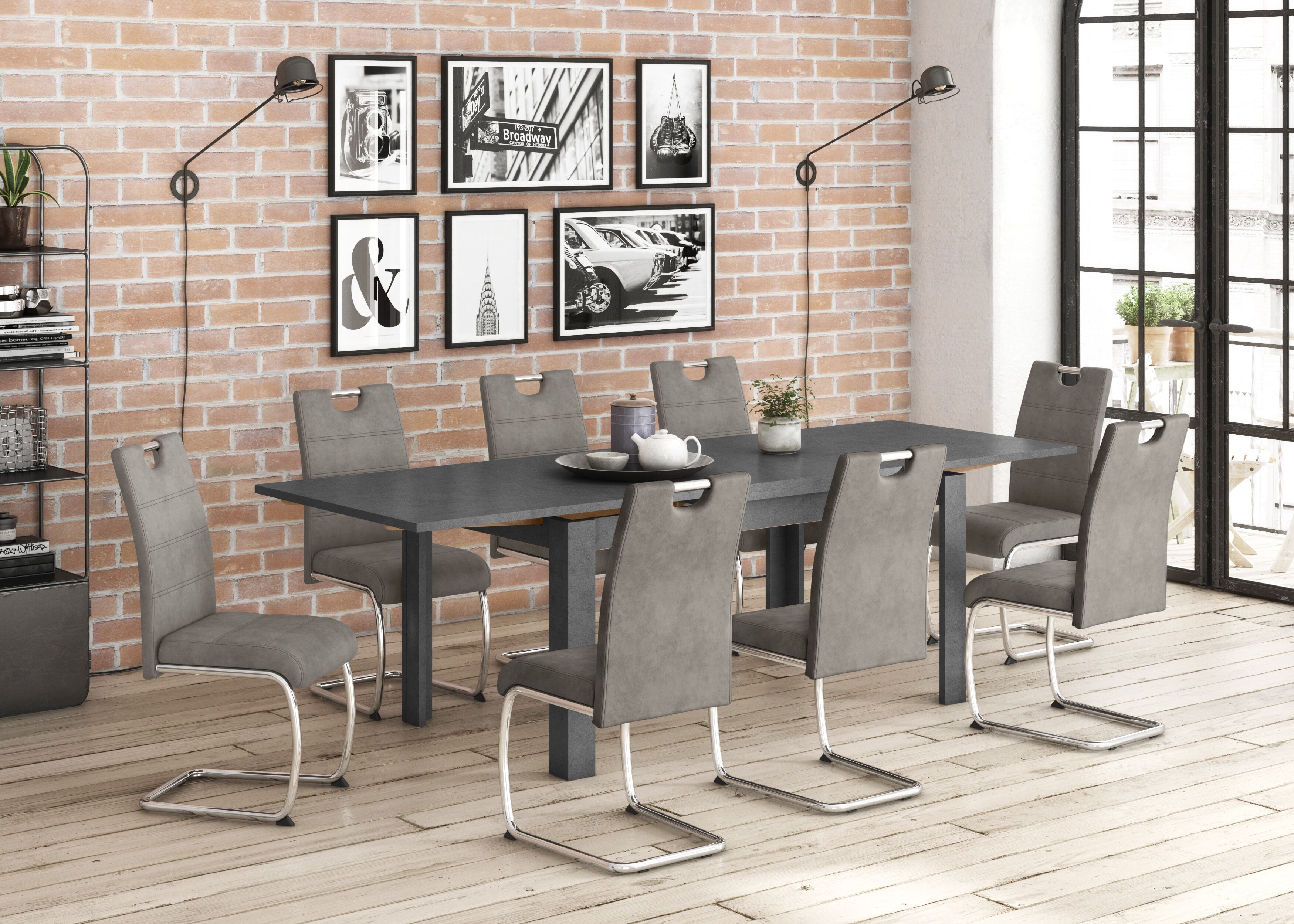 Mäusbacher "Monti" OTTO-Choices, BESTSELLER, Tisch, Küchentisch, Auszugstisch ausziehbar auf 280 cm graphit B/H/T: 180cm x 78cm x 90cm, Auszugsplatte