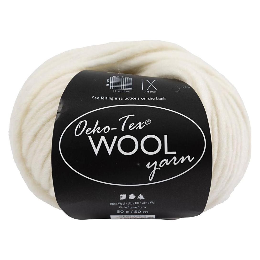 Creativ Company Wolle Oeko-Tex 50 g, Crème (50 m) (4824502)