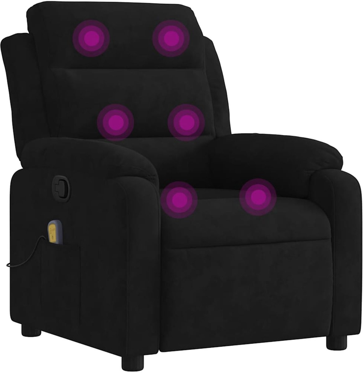 vidaXL Massagestoel voor volwassenen - Verstelbare relaxrecliner - Zwart fluweel