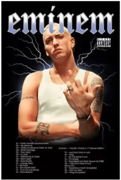 Inspire Picks Eminem Rap Music Wall Art Hip Hop Canvas Print Poster s 50x70cmnoframe