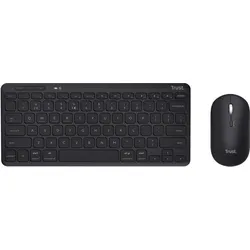 Trust KEYBOARD +MOUSE WRL OPT. EN/LYRA 24843 (Eng. Int., Kabelgebunden), Tastatur, Schwarz