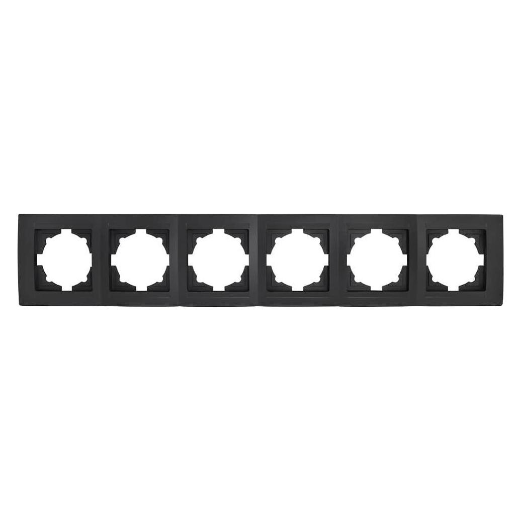 Gunsan Moderna 6-fach Rahmen für 6 Steckdosen Schalter Dimmer Schwarz (31793641)