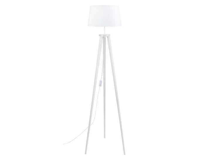 Lampadaire bois blanc abat-jour blanc