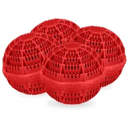 Relaxdays Roter Waschball 4er Set Rot