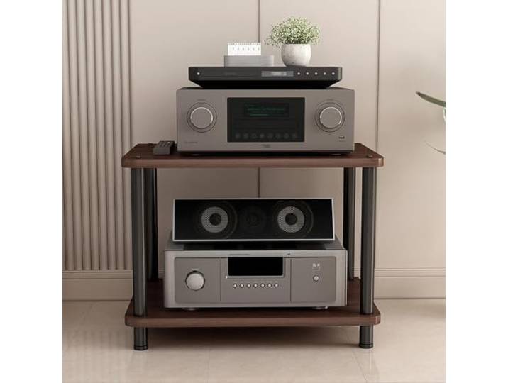 HLDJYLZS 2 Ebenen Großes Verstärkerrack, HiFi-Audio-Ständer, CD-Schrank Großformat, Offene Ablage, Röhrenverstärker, Class-A-Verstärker, CD-Player, HiFi, Heimkino