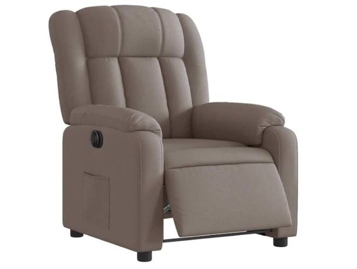 Relaxsessel Elektrisch Taupe Stoff Elektromotor,135 Grad Neigung,Seitentasche,Holz-und-Metall-Rahmen,Stoffbezug