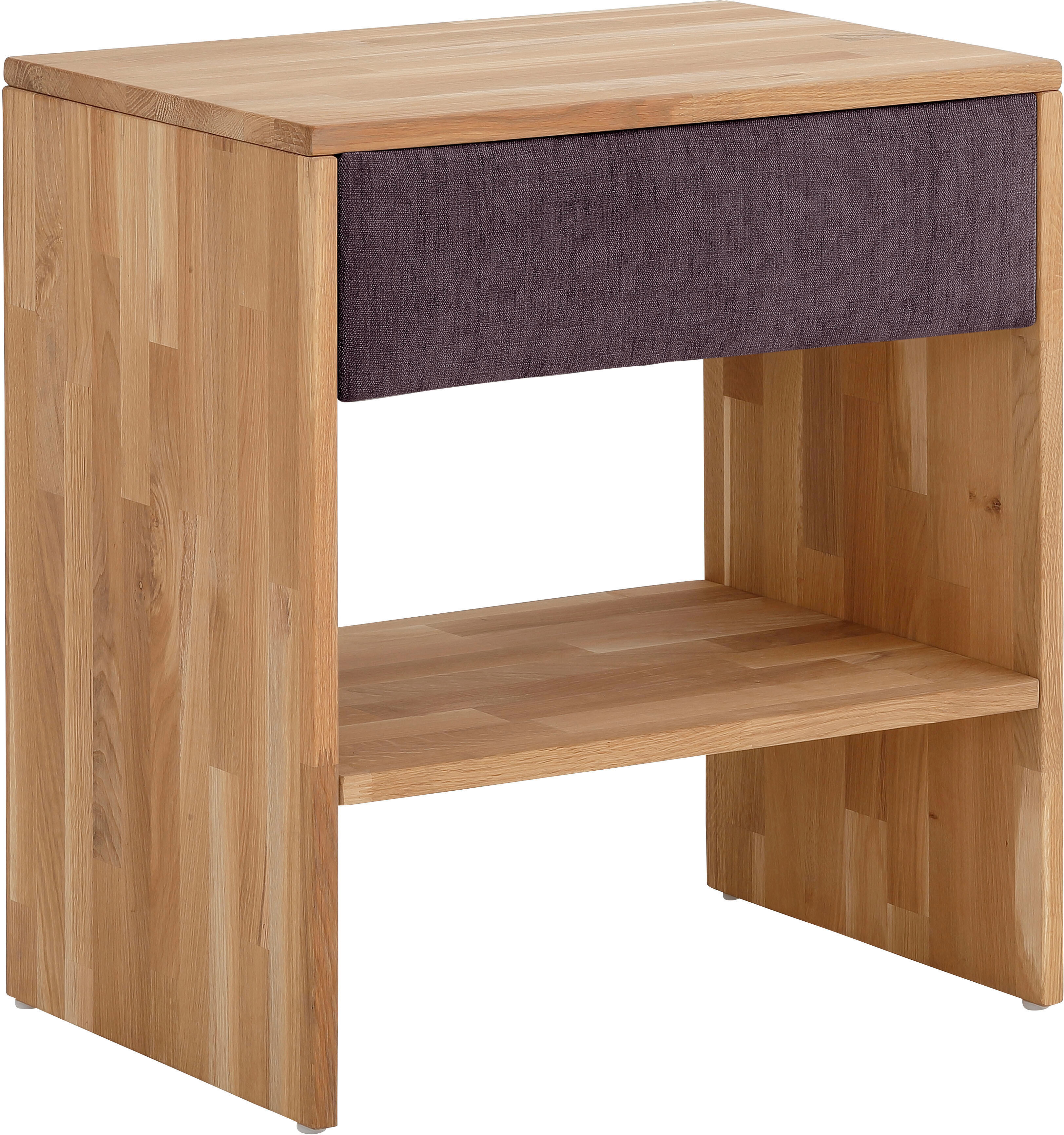 Nachttisch GOODPRODUCT "Callum", lila (viola, natur, natur), B:60cm H:65,5cm T:42cm, 100% Polyester (recycelt), Tische, Nachttisch, passend zur Boxspringbett-Serie Jelle viola, natur, natur B/H/T: 60cm x 65,5cm x 42cm
