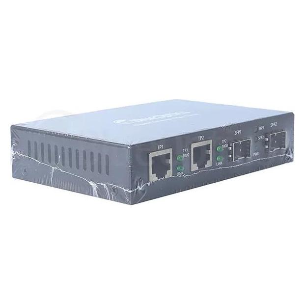BlueOptics Gigabit Ethernet Medienkonverter 2x SFP, 2x 10/100/1000M RJ45 (BLMC003)
