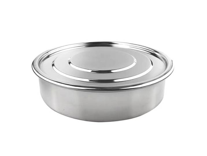 1 Stück 20 cm rundes Sieb aus Edelstahl 304 – Premium-Küchensieb for Backen, Kochen und Zubereiten von Speisen(Bottom and Lid)