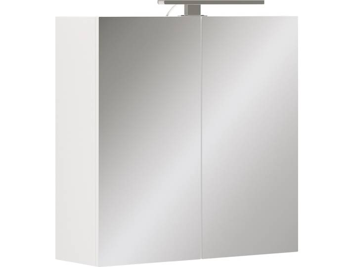 Badspiegelschrank Vicco Lavio Weiß 60 x 60 cm mit LED-Beleuchtung, Model 55332