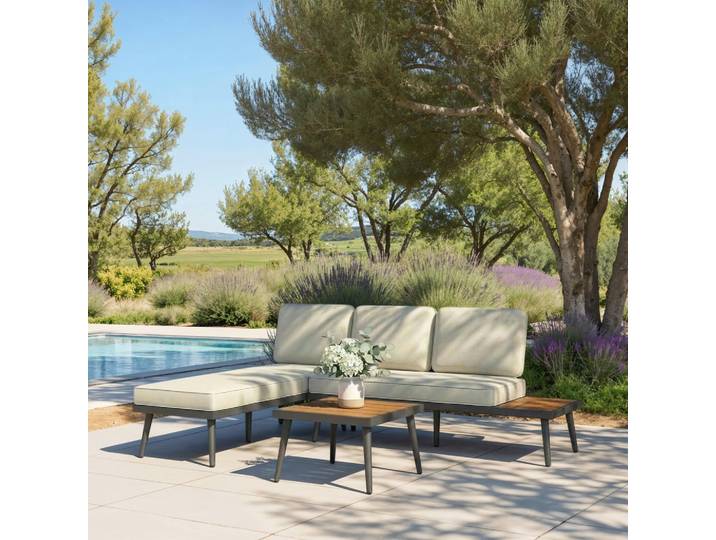 Gartenlounge Holz, Metall
