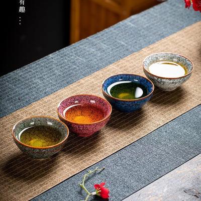 Rare Purchases Four Seasons Kiln Transformed Tea Cup, Ceramic Tea Cup Tea Bowl Kung Fu Tea Set Household Souvenir Gift Box 4