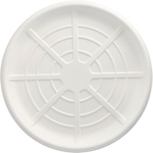 Papstar Servierplatte 89862, Ø 47cm, Zuckerrohr weiß, rund, 25 Stück