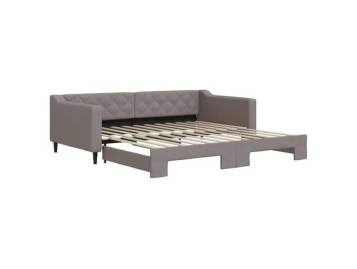 PUGYNBK Schlafsofa Nest, Stoff, Grau, Taupe, 100 x 200 cm Struktur aus Holz und Metall, Lattenrost, modernes Design, für Gäste
