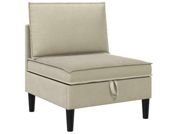 Favemtsl Mittelsofa mit Stauraum Sand, Modulares Samtsessel 70x70x82 cm Kompakter Einzelsessel mit verstecktem Bodenfach für Wohnzimmer und Schlafzimmer. Weicher Samtbezug in eleganter Sand-Optik.