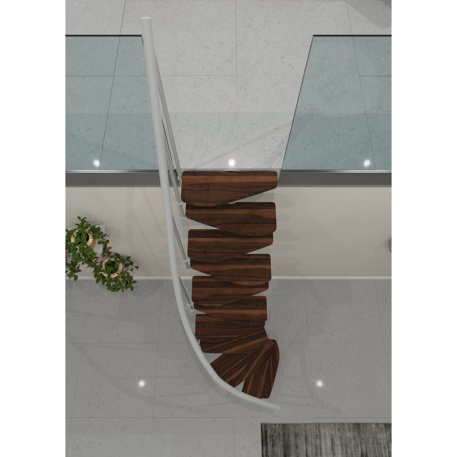 Minka Raumspartreppe Monte Carlo 35 - 293,8cm Geschosshöhe Walnuss Weiß