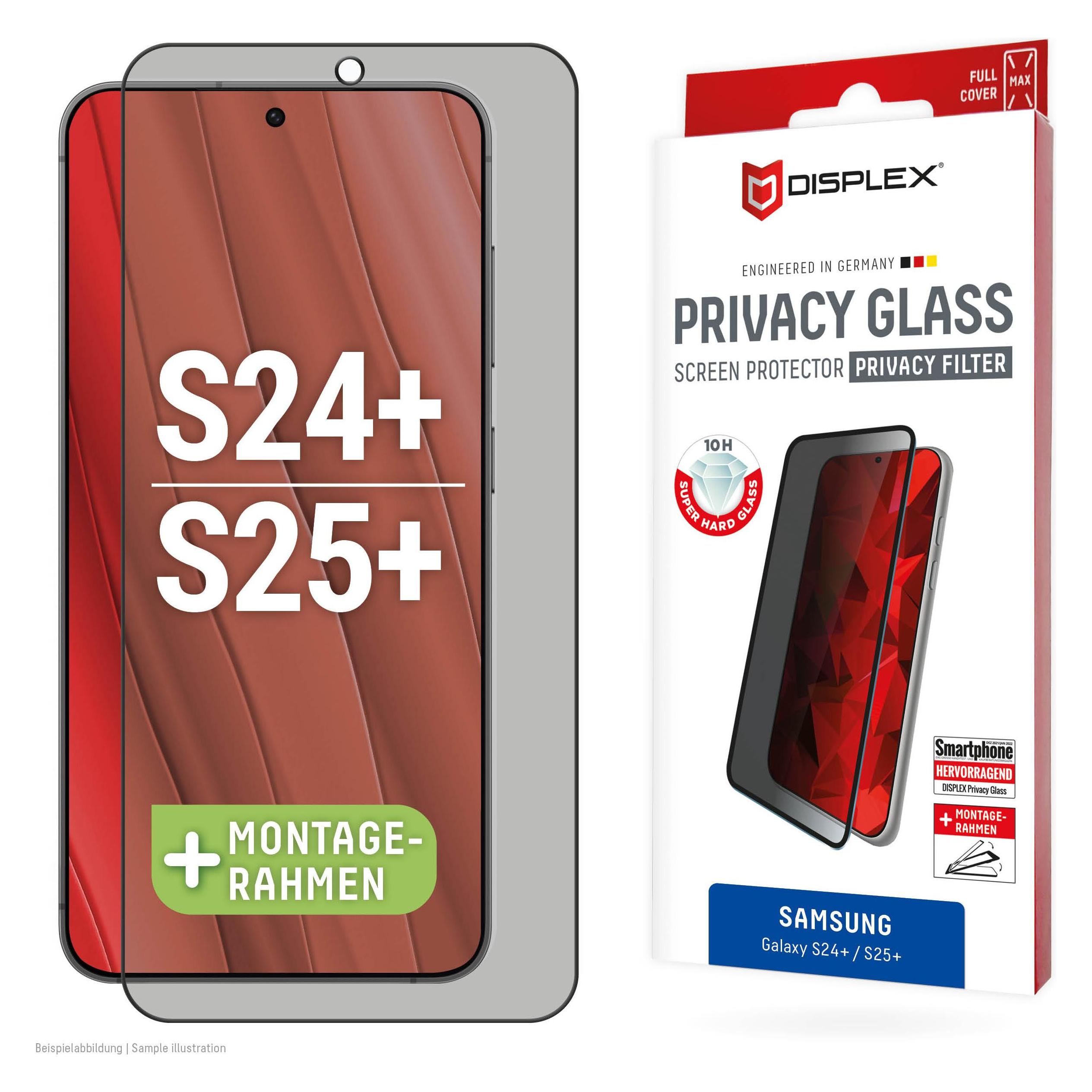 Displex Real Glass, Privacy Full Cover Panzerglas (1 Stk., Samsung Galaxy S24+, Samsung Galaxy S25+) (01901)
