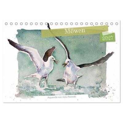 Möwen - Aquarelle von Julia Pasinski (Tischkalender 2027 DIN A5 quer), CALVENDO Monatskalender