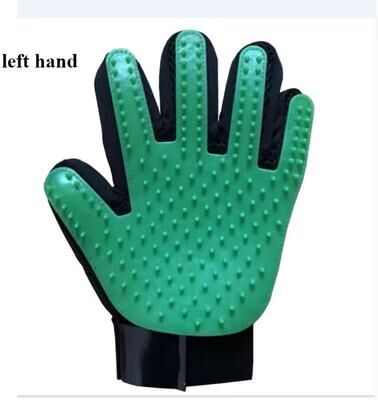 Inspire Select Pet Grooming Gloves Hair Removal & Bathing Massage Gloves For Dogs And Cats right green