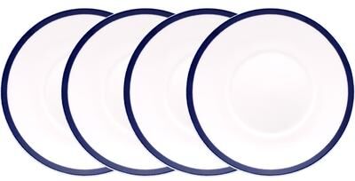"Noritake Bluefjord Set of 4 Saucers, 6-1/2"""