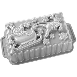 3x Nordic Ware Santa’s Sleigh Loaf Pan, Backform, Grau