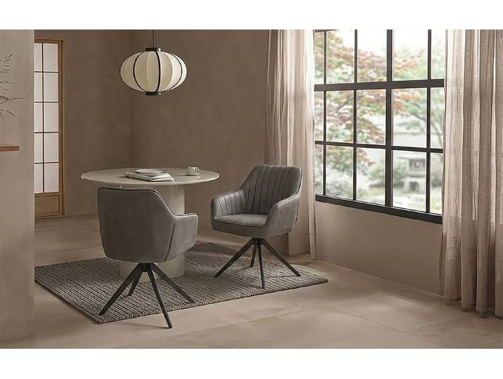 B&D home Polsterstuhl ARVIT (1 St), Federkern, drehbares Metallgestell, mit Armlehnen