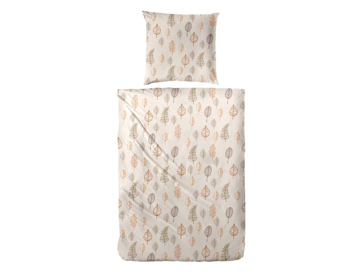 Bettwäsche PRIMERA Biber-Bettwäsche Autum Leaf , beige (braun), B/L: 155cm x 220cm, 1 Stk., 1 Stk., Biber, B/L: 80cm x 80cm, 2 Stk., Biber, Obermaterial: 100% Baumwolle, Bettwäsche, Bettwäsche, mit floralen Motiven