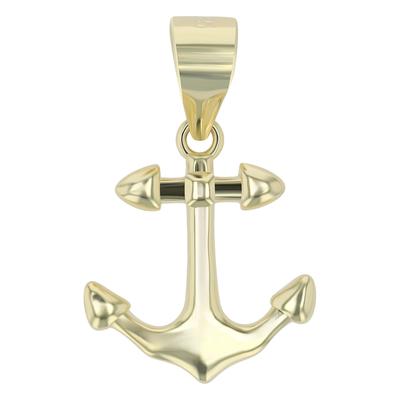 Ankeranhänger AKZENT "Fenna" aus 925 Sterlingsilber, rhodiniert, langlebig", gold (goldfarbig), Schmuckanhänger, Damen, Silber 925 (Sterlingsilber)