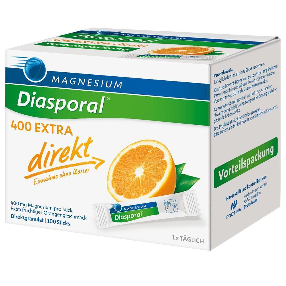 2x Magnesium Diasporal 400 Extra direkt Orange 2x100 St Granulat