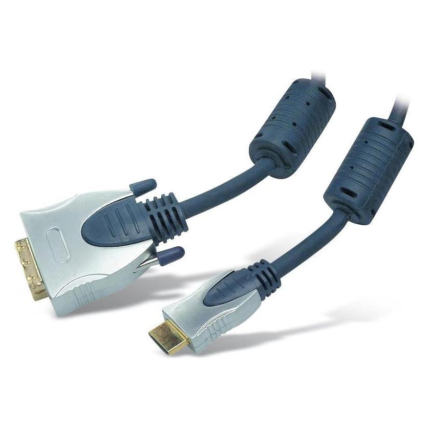 Shiverpeaks S/CONN maximum connectivity Home-Cinema HDMI Stecker auf DVI-D-Stecker (24+1), Ferrits, verchromte M (1 m) (77480-MHQ)