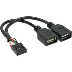 INLINE Adapter Kabel 2x USB2.0 Buchse -> Pinhead/Mainboard