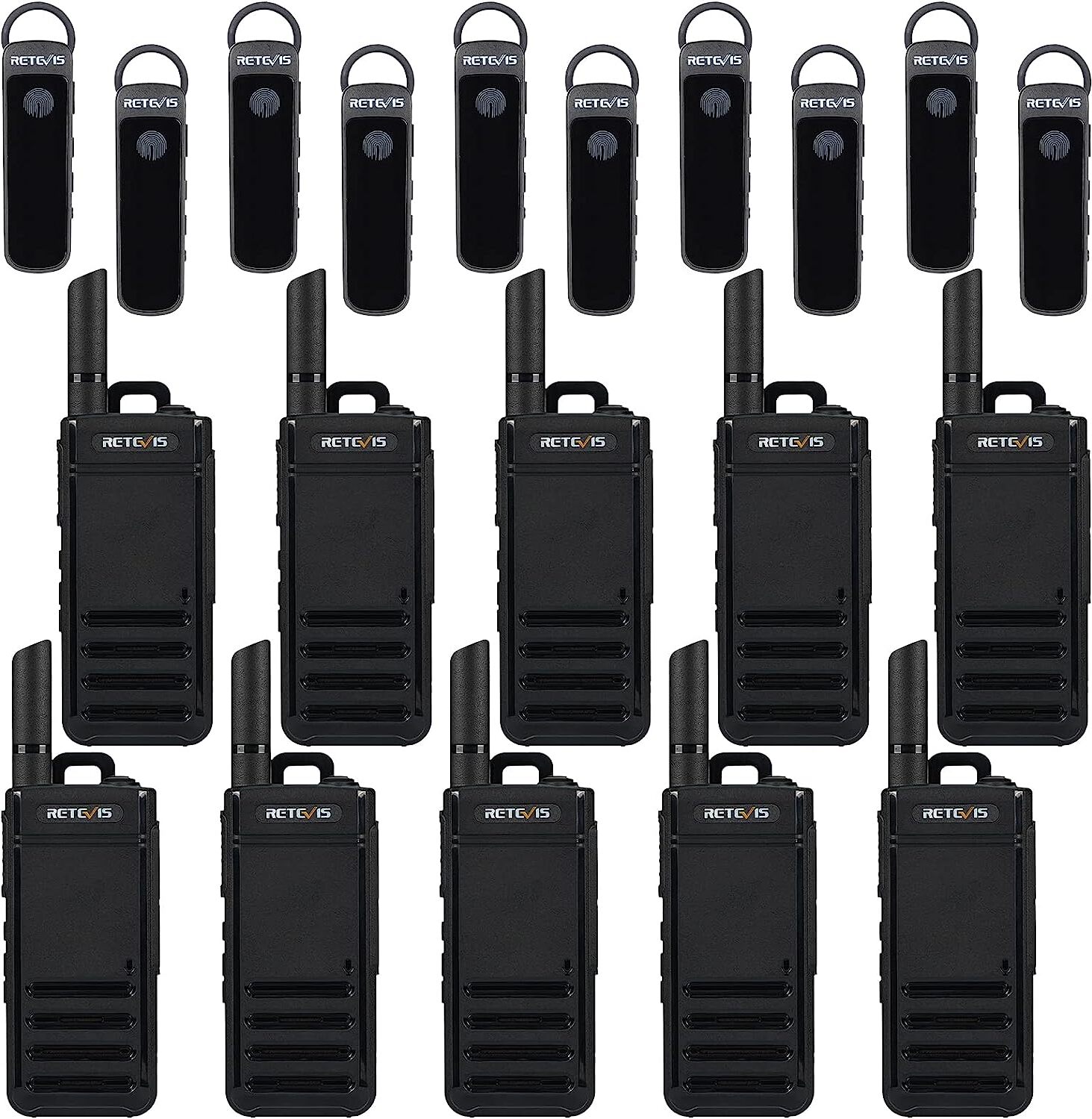 Retevis RB639P Funkgeräte mit Bluetooth-Headsets, ultraflaches Walkie Talkie, VOX, USB-C, PMR446, für Schule, Restaurant, Supermarkt