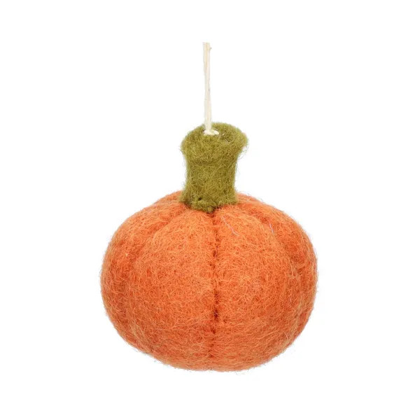 Dille & Kamille Oranje Pompoen Hanger van Vilt