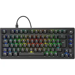 Sharkoon SKILLER SGK25 Gaming Tastatur - 75% Layout, Hot-Swap Huano Red Switches (geschmiert), RGB-Beleuchtung, QWERTZ-Layout, schwarz