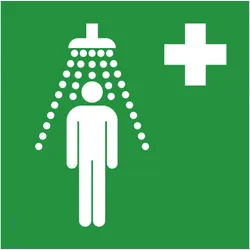 Rettungsschild als Symbol Notdusche nach ISO 7010