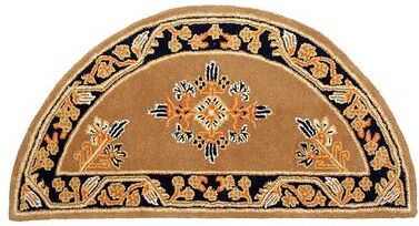 "Achla Designs Jardin Half Round Hearth Rug, 44 Inch Long, Cocoa - 3'6"""