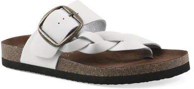 Women's Harleta Footbeds Sandal by White Mountain in White Leather (Size 5 M)