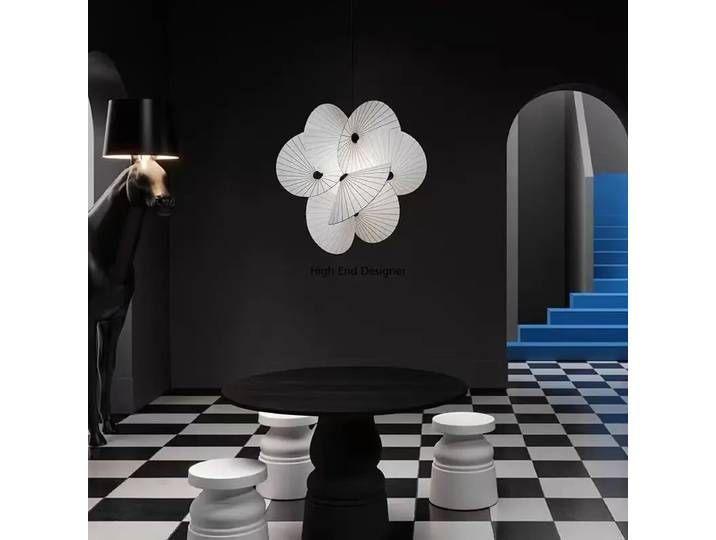 Plafonnier LED suspendu en tissu blanc, design créatif, luminaire décoratif d'intérieur, idéal pour une chambre à coucher