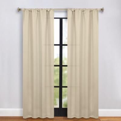 Superior Solid Rod Pocket Curtain Panels Set of 2 Light Filtering Window Drapes, Washable, Thermal & Noise‑Reducing
